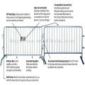 Pies planos de acero barreras de control peatonales galvanizadas
